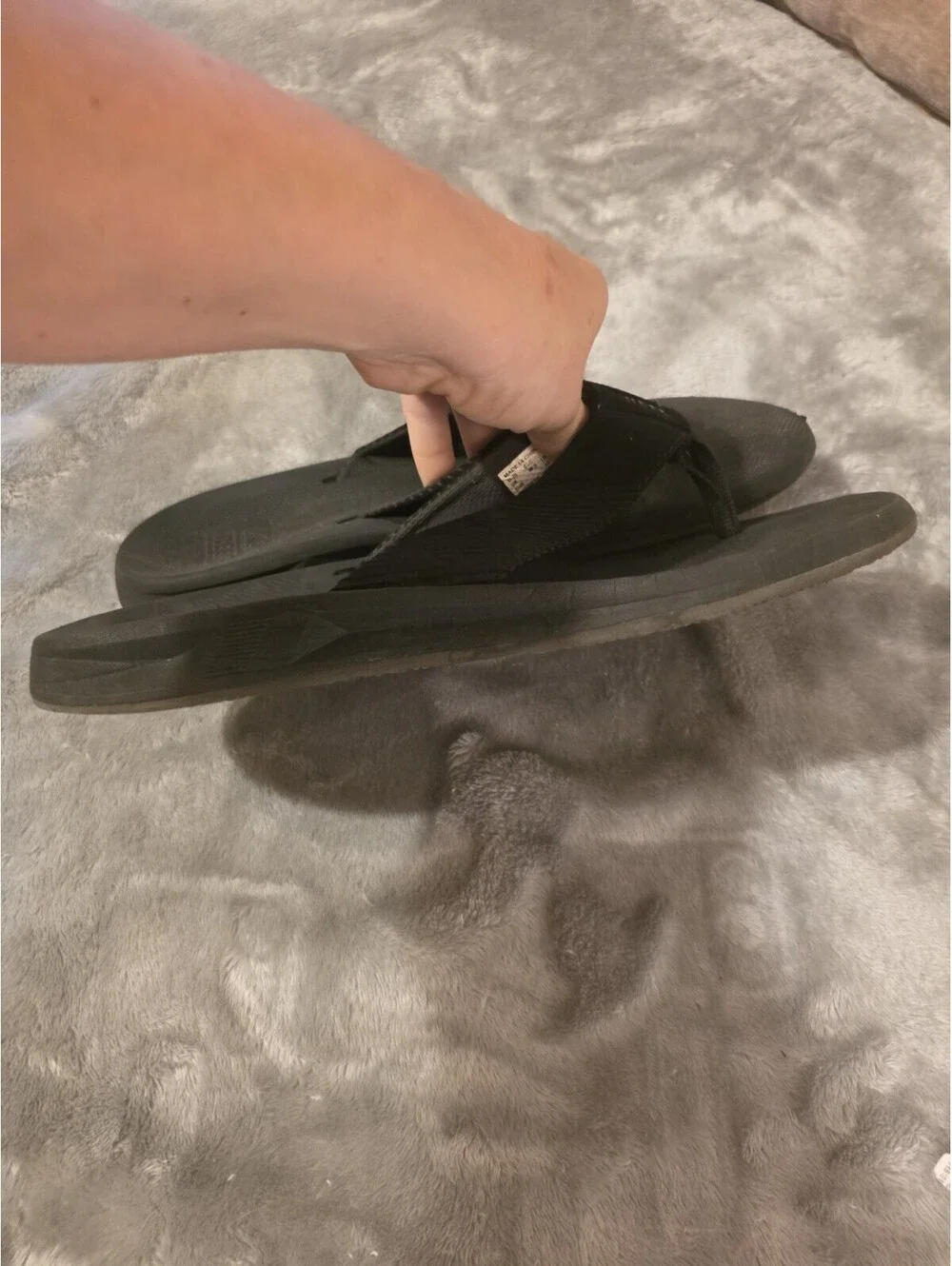 MEN'S REEF BLACK FLIP FLOP BEACH SANDALS SIZE 10